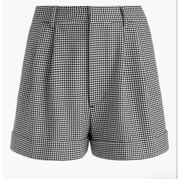 Alice + Olivia Conry Houndstooth Check Cuffed Shorts NEVER WORN - Picture 1 of 3